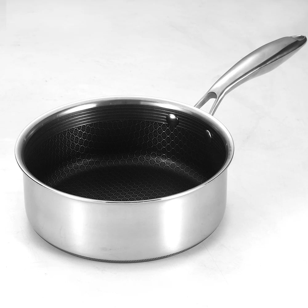 20 Pc Hybrid Cookware Set W/ Lids Stainless Steel Wok Kitchenware 3-ply Hex Stainless Steel Clod Honeycomb Pots Pans Set