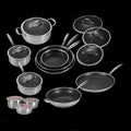 20 Pc Hybrid Cookware Set W/ Lids Stainless Steel Wok Kitchenware 3-ply Hex Stainless Steel Clod Honeycomb Pots Pans Set