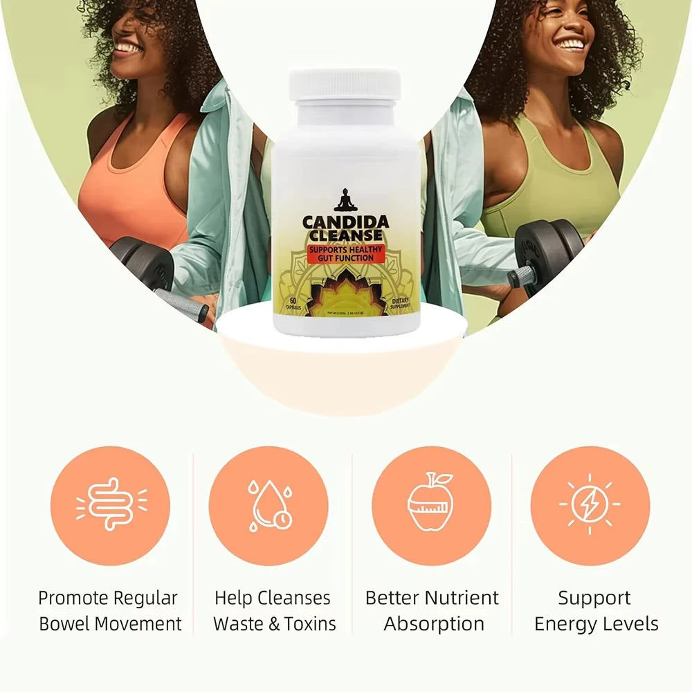 Candida Cleanse Detox Supplement for Men & Women , Candida Balance Candida Overgrowth Digestive Pills Reduces Fungus & Parasites