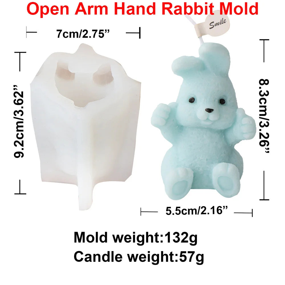 1pc, Easter Bunny Aromatherapy Candle Silicone Mold Rebirth Rabbit Gypsum Ornament Egg Shell Rabbit Resin Handmade Soap Mold