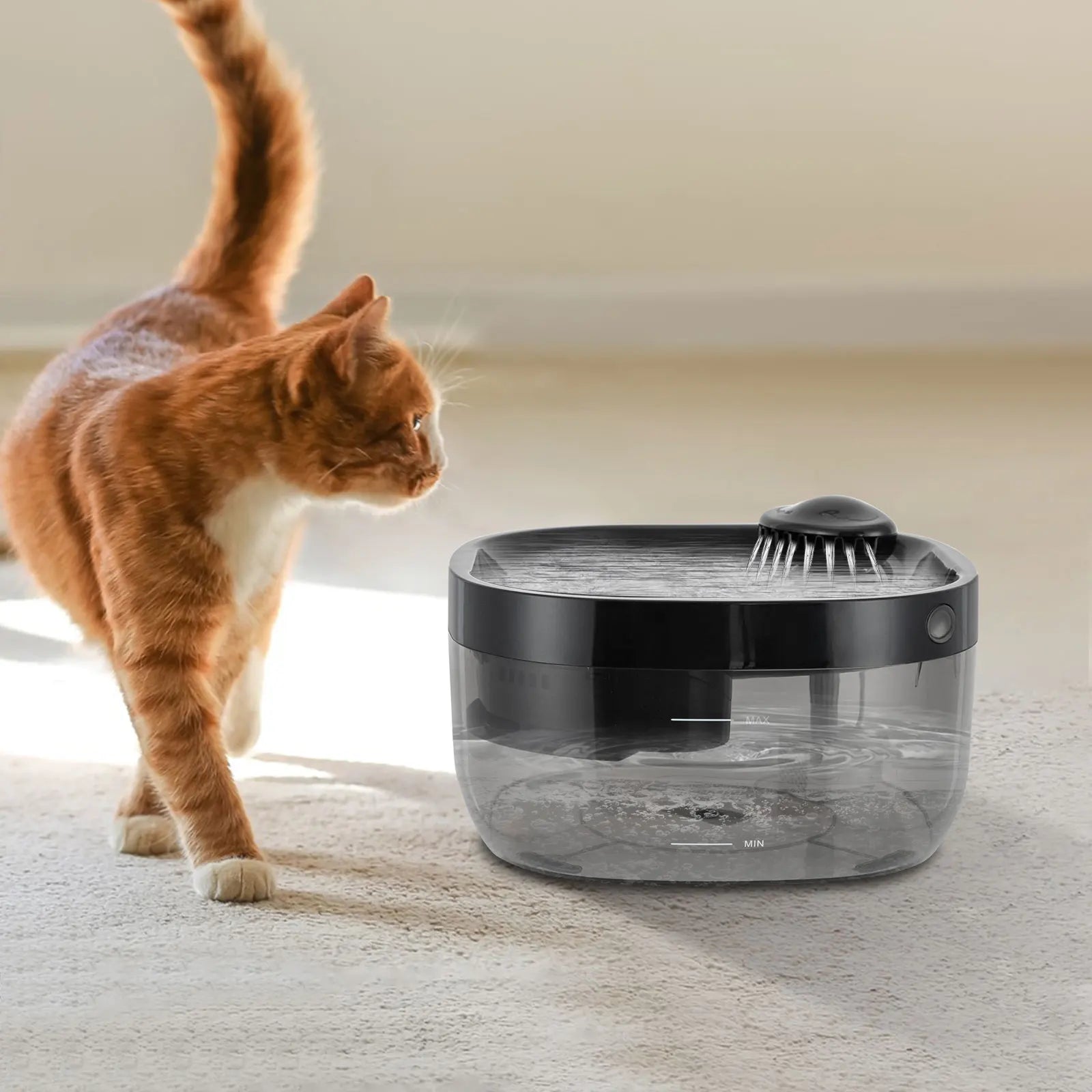 7L Pet Water Fountain with Pump & Filter Anti-Dry Burning Cat Running Water Dispenser Auto Recirculating Pet Water Flow Drinker