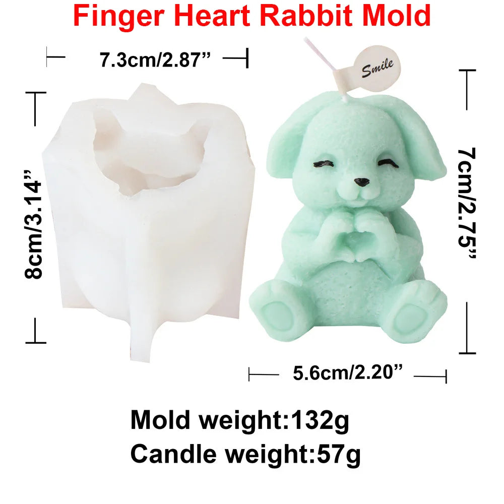 1pc, Easter Bunny Aromatherapy Candle Silicone Mold Rebirth Rabbit Gypsum Ornament Egg Shell Rabbit Resin Handmade Soap Mold