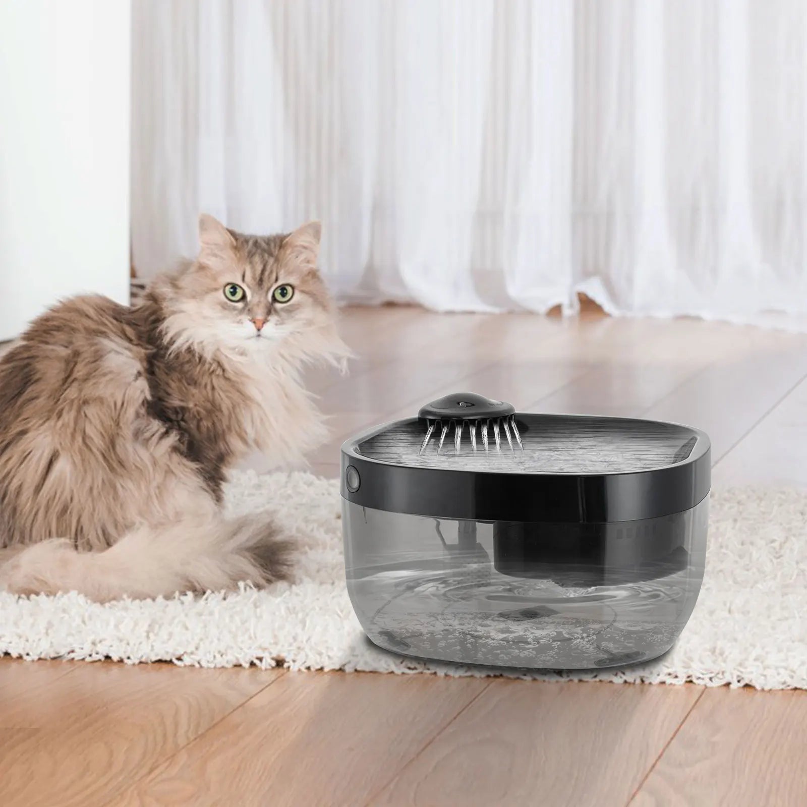 7L Pet Water Fountain with Pump & Filter Anti-Dry Burning Cat Running Water Dispenser Auto Recirculating Pet Water Flow Drinker